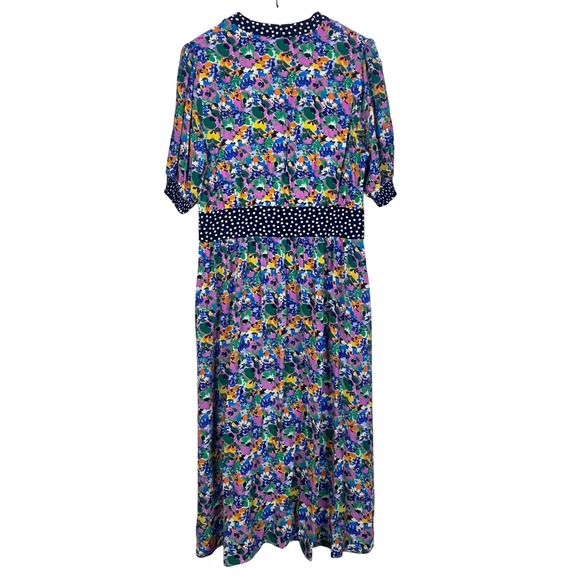 Boden Elsa Midi Tea Floral Dress w/ Pockets Women 12R (K685) - Picture 5 of 11